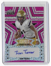 2024 Leaf Metal Football Zion Turner /6 Armed Dangerous Mojo Pink Autograph -4/6