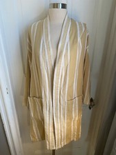 Eileen Fisher Organic Cotton Komono Jacket-sizel-xl-beige & Ivory Stripes!!