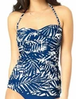 NWT Anne Cole Swimsuit Bikini Tankini Top Size XL Bandeau Twist Front Blue