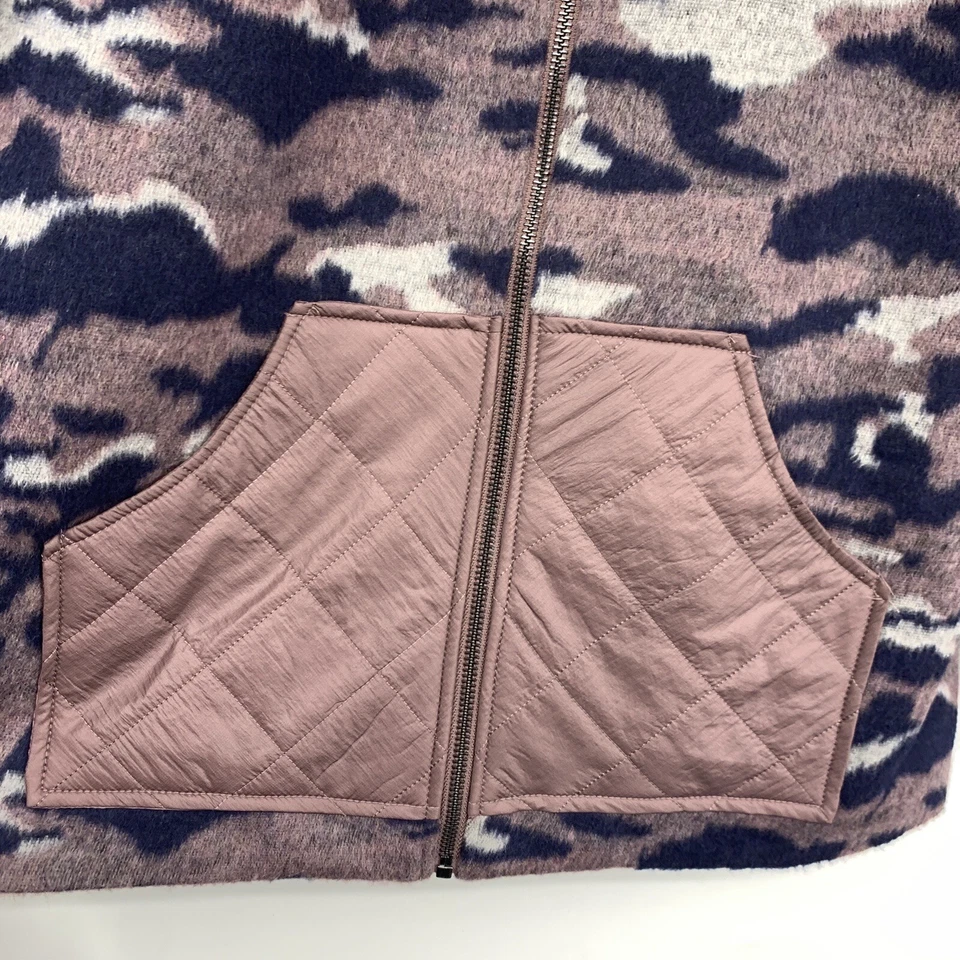 LOGO By Lori Goldstein Mujer 10 Chaqueta Grande Cepillado Camuflaje Rosa Azul Foto 4 de 4