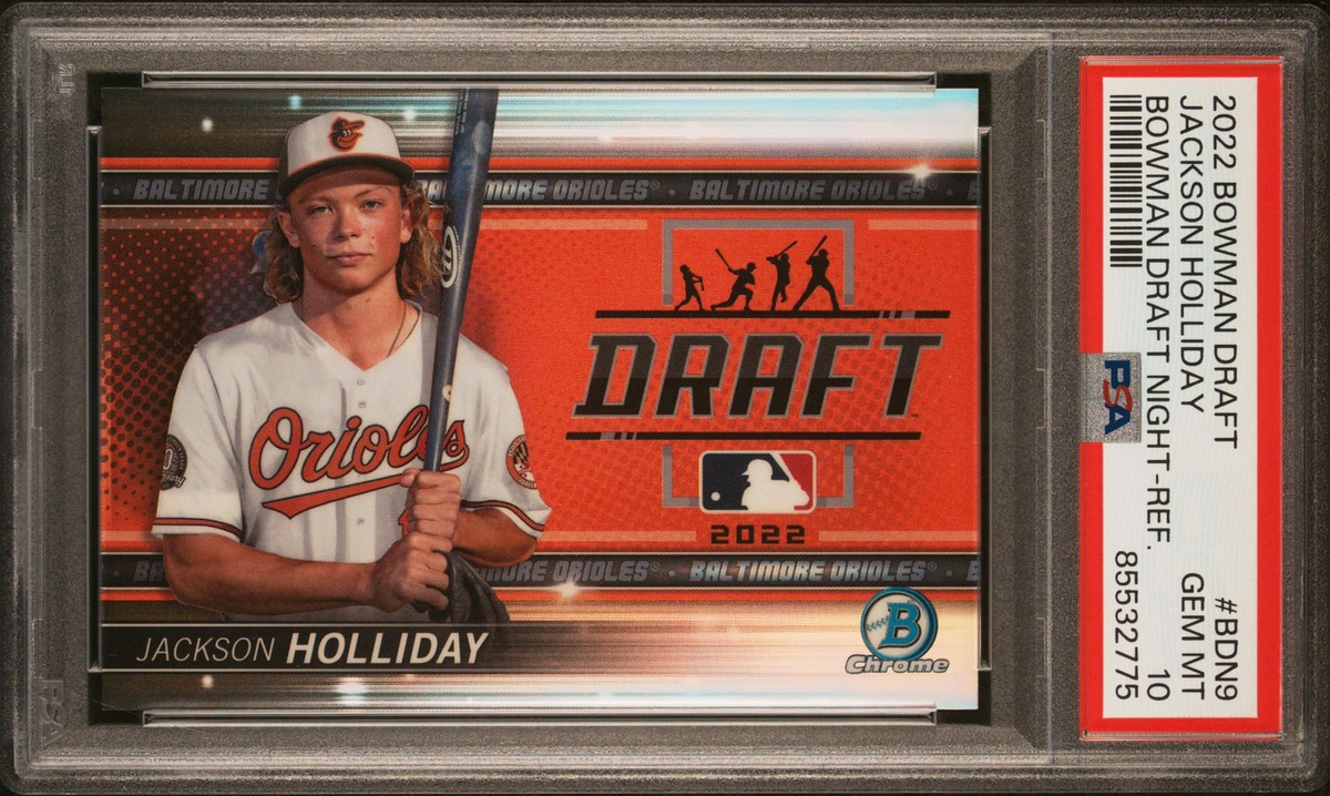 PSA 10 JACKSON HOLLIDAY 2022 Bowman Chrome DRAFT NIGHT REFRACTOR