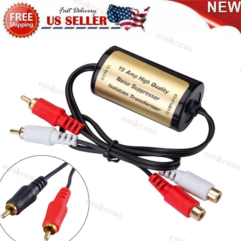 Audio voor de auto, geluidsisolatie, ontstoringsfilter, radio, ruisonderdrukker, filter, aardfilter, 12V, voor auto's, trucks en boten, luidspreker, versterker, equalizer, RCA-signaal Audio voor de auto, geluidsisolatie, ontstoringsfilter, radio, ruisonderdrukker, filter, aardfilter, 12V, voor auto's, trucks en boten, luidspreker, versterker, equalizer, RCA-signaal