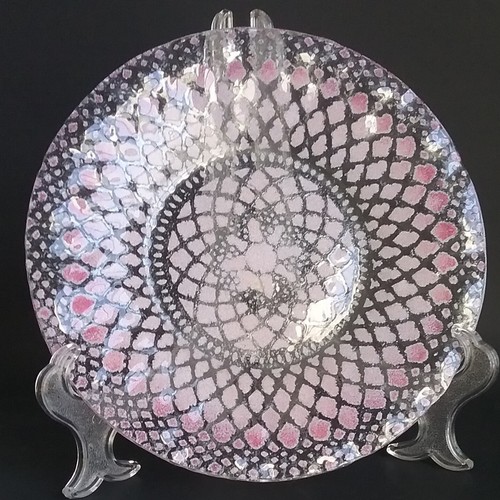 Sydenstricker Pink Fused Art Glass Plate eBay