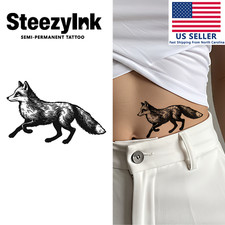 SteezyInk temporary tattoo Running Fox last upto 2 weeks 2 x 3 inch