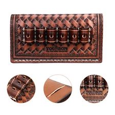 Tourbon Leather Rifle/Revolver Cartridges Carry Belt Slide Pouch
