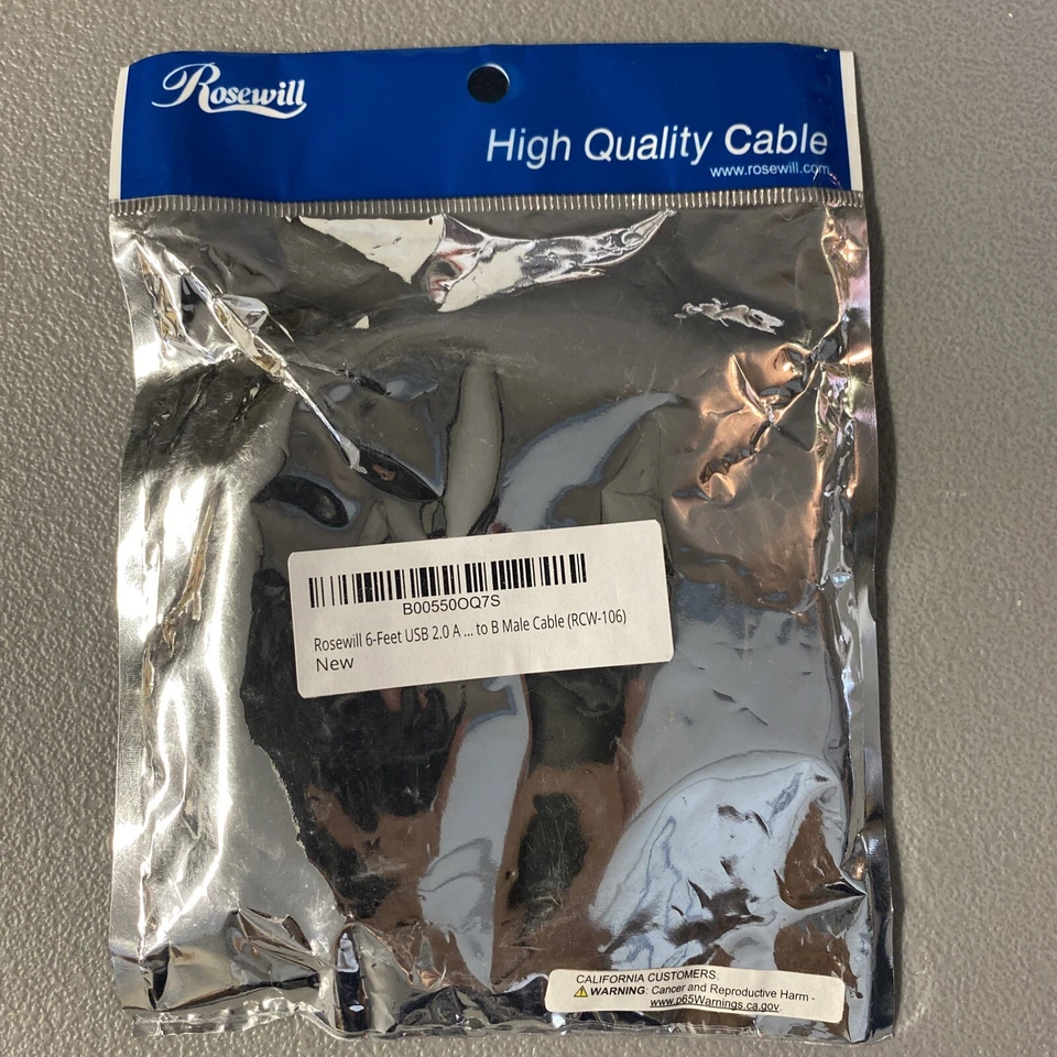 Rosewill 6 feet USB A Male to B Male Cable (RCW-106) - Image 2 of 2