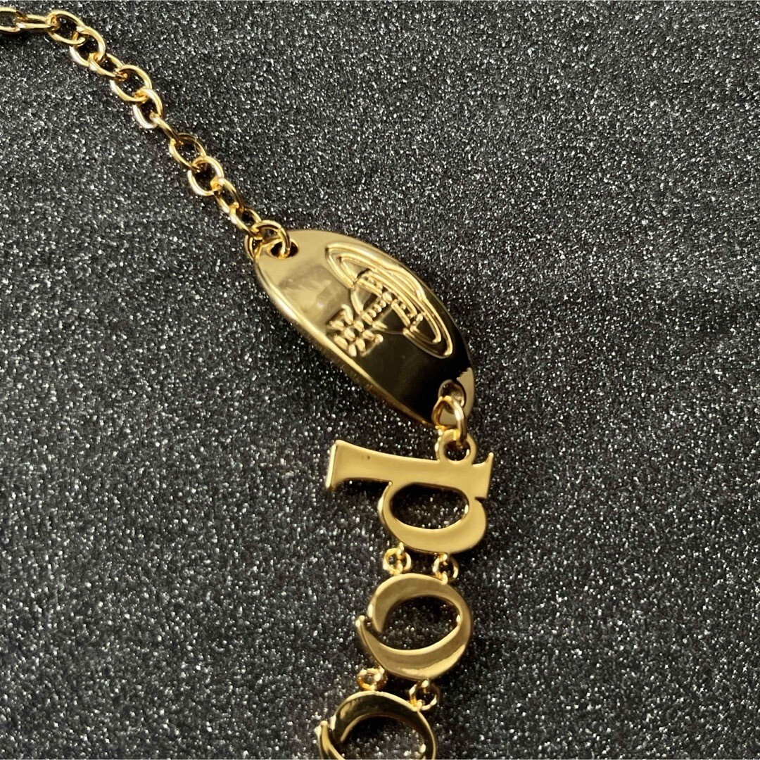 Vivienne Westwood RAIMUNDA Logo Letter Choker Necklace Gold