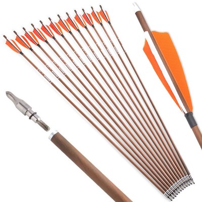 31'' ID6.2mm Archery Pure Carbon Arrows 4''Turkey Feathers SP340-600 Bow Hunting