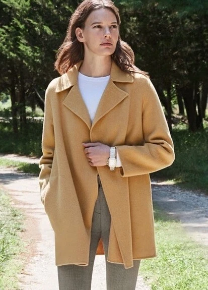 THEORY Sileena Winsome 2 Wool-Cashmere-Blend 30 Length Coat in Camel S,M  $595 | eBay