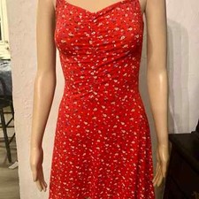 Boo Hoo Red Spaghetti Strap Dress Women Size 6