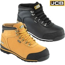 JCB MENS LIGHTWEIGHT LEATHER SAFETY WORK BOOTS STEEL TOE CAP WIDE FIT SHOES SIZE