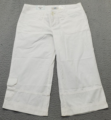 SO Wear it Declare it Cropped Pants Womens Size 1 White Stretch Wide Leg