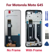 LCD Display Touch Digitizer Assembly For Motorola Moto G45 With Frame Replace