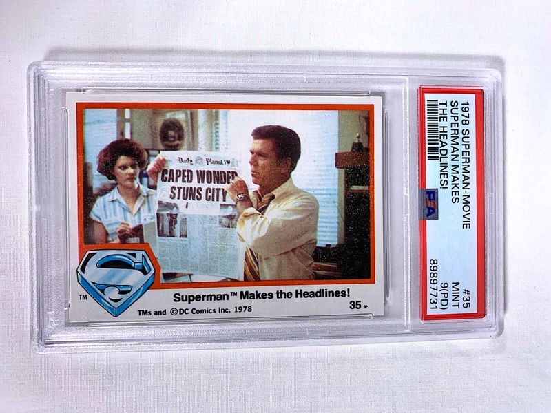 1978 Topps Superman Movie #35 Superman Makes The Headlines! - PSA: Mint 9 (PD)
