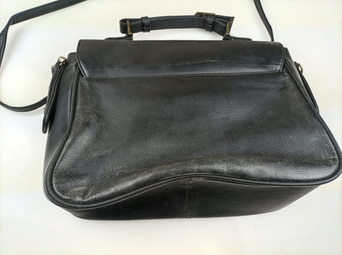 Vintage Paris Roma Tokyo Black Leather Hand Bag Shoulder Bag | eBay