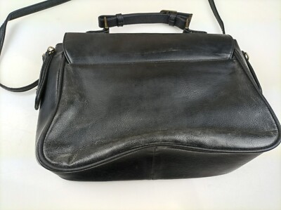 Vintage Paris Roma Tokyo Black Leather Hand Bag Shoulder Bag | eBay
