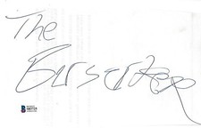 John Nord The Berzerker Signed 5x6 Cut Paper BAS COA WWE AWA Barbarian Auto'd