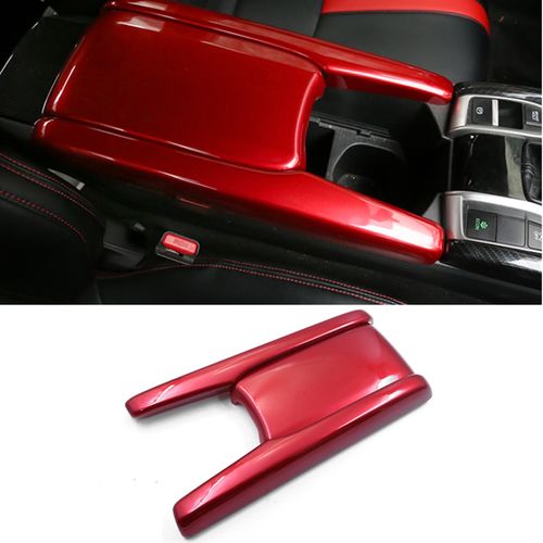 3X Red Interior Armrest Box Panel Cover Trim For Honda Civic 2016-2021 Car Auto - Picture 3 of 4