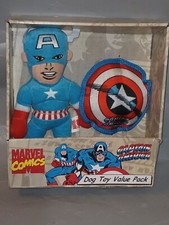 Marvell Captain America Plush Dog Toy Pack by Fetch for Cool Pets NEW 