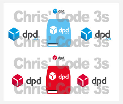 Code 3 selbstklebender Vinyl-Aufkleber Anzug 1/43 Mercedes Sprinter - DPD blau und rot