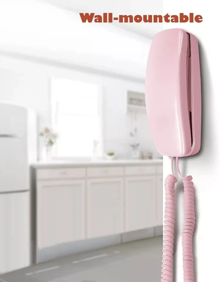 AT&T 210 Basic Trimline Corded Phone Single Line No AC Power Required Pink - Image 4 of 4
