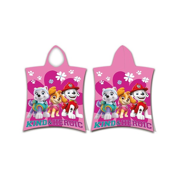 Paw Patrol Kapuzen Handtuch Poncho Strand Bad Pool Blumen Nettes & Heroic 100%-image