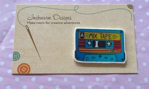 Needleminder Needle Minder red octopus Minders cross stitch retro tape music