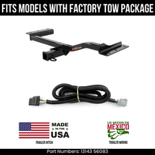 For 10-12 Lexus RX350 Trailer Hitch w/ 4 Pin Wiring Fit w/ OE TowPKG Curt 4K 2"