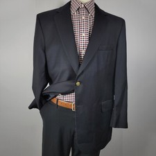 JOS A BANK Gordon Men's Sport Coat Blazer Two Button Deep Navy Twill Wool 46R