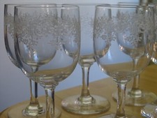 BACCARAT 6 ANCIENS VERRES VIN ROUGE CRISTAL MOD SEVIGNE ht 12,5 cm EPOQUE 1920