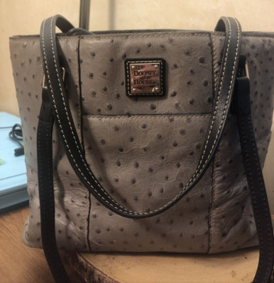 DOONEY & BOURKE Small Lexington Ostrich-Embossed Tote Shoulder Bag sme wear 12x9