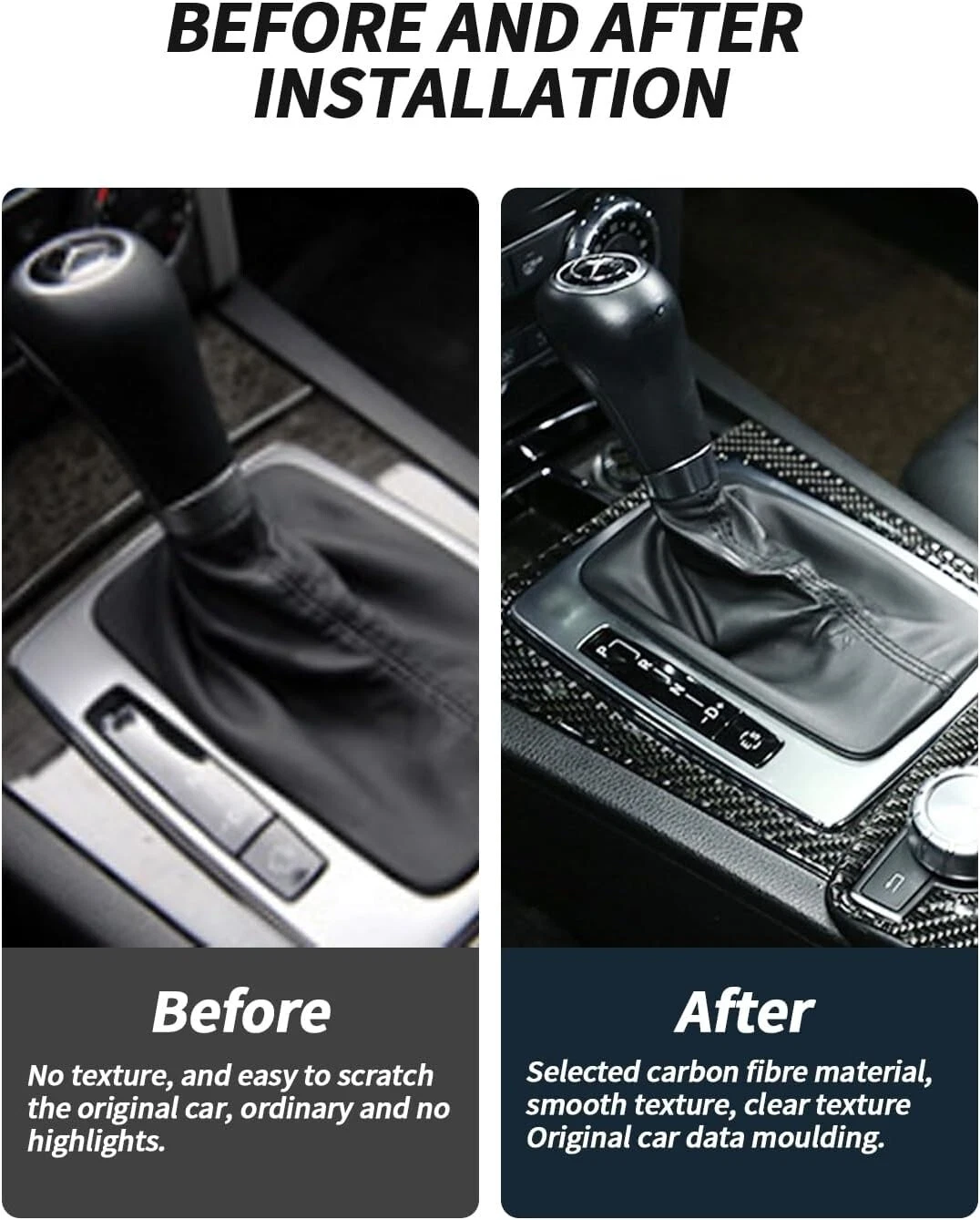 Real Carbon Fiber 2008-2014 Mercedes W204 Center Console Shift Panel Cover - Picture 3 of 6