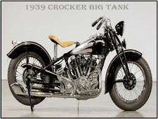 1939 Crocker Big Tank Motorcycle New Metal Sign: Fully Restored