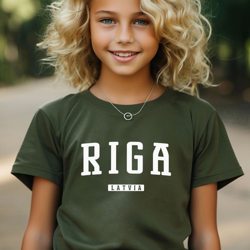 Riga Shirt for Kids | Riga Latvia Youth T-Shirt | Riga Teen Tee | Baltic Latvian - Picture 5 of 6