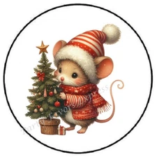 CHRISTMAS MOUSE ENVELOPE SEALS LABELS STICKERS PARTY FAVORS