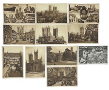 Lot Of 11 United Kingdom England Lincoln Cathedral Postcard Old Vintage Card