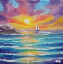 Ukraine Artist Oil Hand Painted Seascape Original Wall Art Home Decor Best Gift