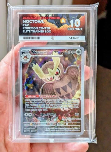 Pokemon TCG Noctowl 141 Pokémon Center Stamped Promo ACE 10 GEM MINT