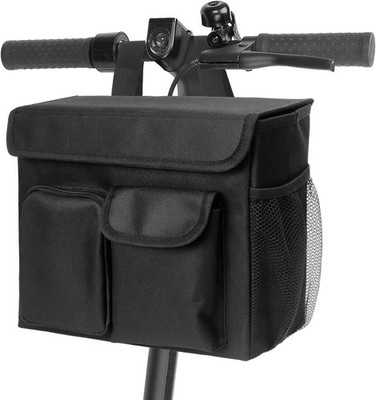 E-Scooter Tasche mit Laptopfach und Getränkehalter, Montage am Lenker, Schwarz