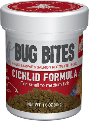 Bug Bites Cichlid Fish Food, Granules for Small to Medium Sized Fish, 1.59 Oz., 