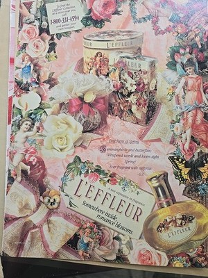 1991 L'effleur perfume somewhere inside romance blossoms Vintage Art Ad 