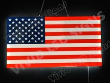 US USA American Flag Double-sided 2D LED 20" Neon Sign Light Collection Decor