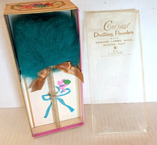 Corsage poudre à dépoussiérer vintage avec laine d'agneau bouffée lander parfumé NOS accessoire de vanité M4