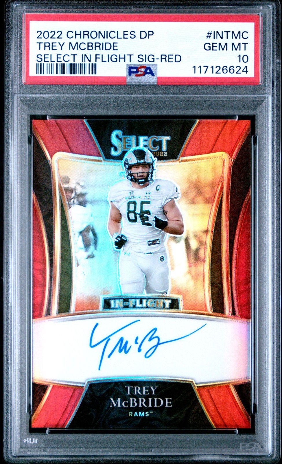 Trey McBride Panini Chronicles Draft Picks Select in Flight Signatures #INTMC Red