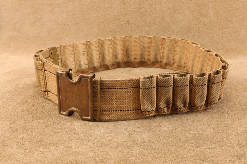 Original Anson Mills 1881 Patent 12 Gauge Shotgun Cartridge Belt & Brass Buckle