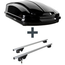 Dachbox LEVUP Space 330 + Dachträger Menabo Sherman für VW Golf IV Variant 1J5