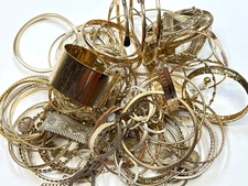 2 Lbs TESTED W XRF Gold Plated Recovery Scrap Craft Broken Jewelry Lot #59