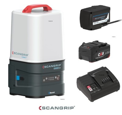 Scangrip AREA 10 CONNECT Set mit Akku / Netz LED Strahler Lampe 360° Baustrahler