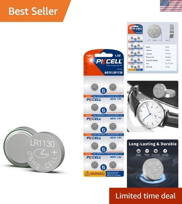10-Pack LR1130 AG10 Button Battery - Eco-Friendly 1.5V for Everyday Devices