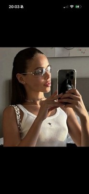 Miu Miu Rimless Sunglasses Silver Frame Logo Gradient Lens Women Y2K Eyewear New